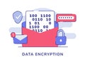 Encryption message password email number notification padlock shield white isolated background with flat style