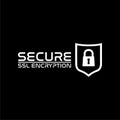 Encryption ssl certificate icon isolated on dark background Royalty Free Stock Photo