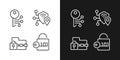 Encryption technologies pixel perfect linear icons set for dark, light mode