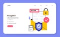 Encryption web banner or landing page. Data protection technology.