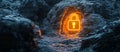 Encrypts information and data for secure access to personal information on the Internet. To gain access to this information, users Royalty Free Stock Photo