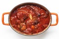 Encyclopedia of food braised beef in tomatoes sauce in stew on w Royalty Free Stock Photo