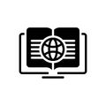 Black solid icon for Encyclopedia, reference book and education