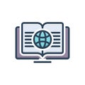 Color illustration icon for Encyclopedia, reference book and study