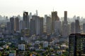 End of afternoon sunlight on Sukhumvit buildings in Bangkok