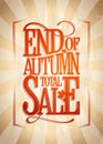 End of autumn total sale poster design mockup