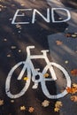 End of Bicycle or Cycle Lane Sign Royalty Free Stock Photo