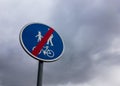 End of bicycle zone sign Royalty Free Stock Photo