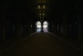 The end of bike path and peatonal line tunnel under rijkmuseum Royalty Free Stock Photo