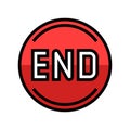 end button color icon vector illustration Royalty Free Stock Photo