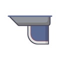 End Cap Symbol for Roof Gutter Systems