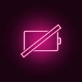 end of charge sign icon. Elements of web in neon style icons. Simple icon for websites, web design, mobile app, info graphics Royalty Free Stock Photo