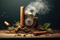 End of a cigarette: hazards of smoking concept