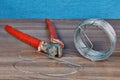 End cutting nipper, wire cutter tool. Royalty Free Stock Photo