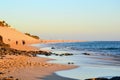 The end of the day - breathtaking Playa del Matorral in the rays of the sunset, Morro Jable, Fuerteventura Royalty Free Stock Photo