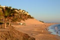 The end of the day - breathtaking Playa del Matorral in the rays of the sunset, Morro Jable, Fuerteventura Royalty Free Stock Photo