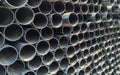 End face of HDPE pipes stack. Royalty Free Stock Photo