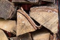 End face of logs in a woodpile, firewood