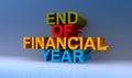 End of financial year on blue