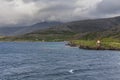 End of fjord. Beautiful Norwegian landscape. view of the fjords. Norway ideal fjord reflection in clear water In cloudy weather. Royalty Free Stock Photo