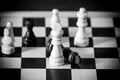 End of game concept checkmate black king down Royalty Free Stock Photo