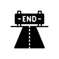 Black solid icon for End, ending and race