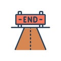 Color illustration icon for End, ending and competition