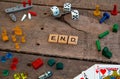 `End` made from Scrabble game letters Royalty Free Stock Photo