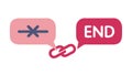 END Message with Disconnected Link Icon, vector design Generative AI Royalty Free Stock Photo
