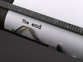 The end message typed by vintage typewriter Royalty Free Stock Photo