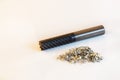 End mill with aluminium shavings