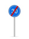 End of minimum speed road sign Royalty Free Stock Photo