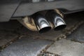 End of the mufflers of a modern car