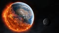 The end of planet Earth 3D rendering elements of this image furn