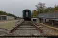 End of a railroad track at the former station of As, which is currently set up as touristic starting point for hikes