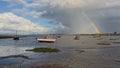 The End of the rainbow across Morecambe Bay, UK.