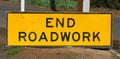 End roadwork traffic sign Royalty Free Stock Photo