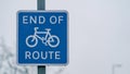 End of route bicycle lane sign Royalty Free Stock Photo