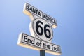End of Route 66 road sign in Santa Monica California USA Royalty Free Stock Photo