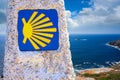 End of Saint James Way sign of Finisterre in Galicia Royalty Free Stock Photo