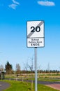 'End of school safety zone' Sign on blue background