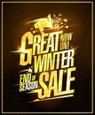 End of season great winter sale vector web banner Royalty Free Stock Photo
