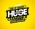 End of season huge stock clearance, further reductions, sale banner mockup