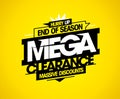 End of season mega clearance, massive discounts, advertising sale banner Royalty Free Stock Photo