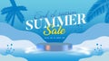 End of season Summer Sale Banner vector illustration background Royalty Free Stock Photo