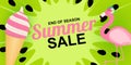 End of season Summer sale poster background. Vector Illustration Royalty Free Stock Photo