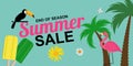 End of season Summer sale poster background. Vector Illustration Royalty Free Stock Photo
