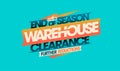 End of season warehouse clearance, further reductions banner