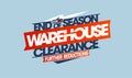 End of season warehouse clearance, further reductions - sale banner design