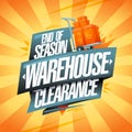 End of season warehouse clearance vector mockup